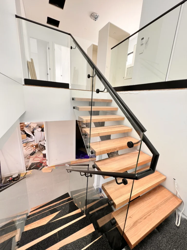 Glass balustrade and stairs