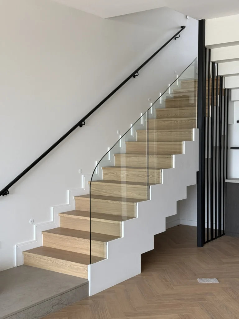 Glass balustrade and stairs